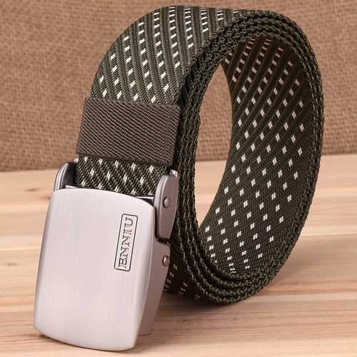 Canvas Web Belts for Men With Alloy Automatic Buckle