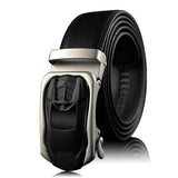 Mens 130cm Cowhide Leather Automatic Buckle Business Belt
