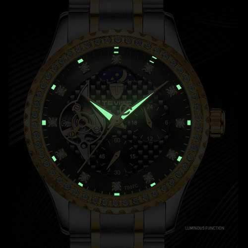 TEVISE T807C Luminous Skeleton Automatic Mechanical Watches