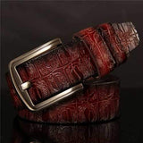 125CM Men Business Cow Leather Belt with Anti-Scratch Buckle