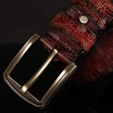 125CM Men Business Cow Leather Belt with Anti-Scratch Buckle