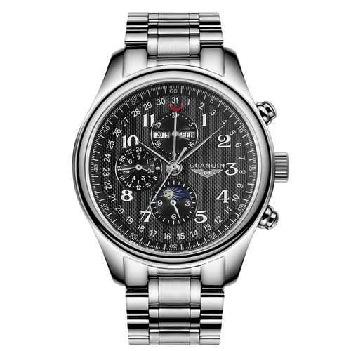 GUANQIN GQ20022 Moon Phase Calendar Auto Mechanical Watch