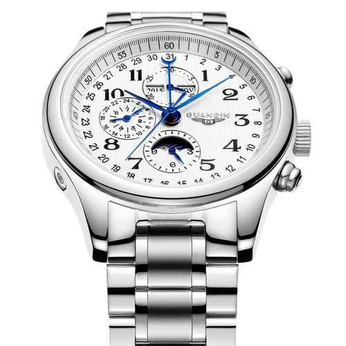 GUANQIN GQ20022 Moon Phase Calendar Auto Mechanical Watch