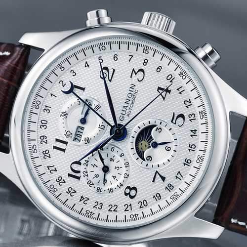 GUANQIN GQ20022 Moon Phase Calendar Auto Mechanical Watch