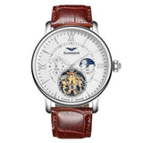GUANQIN GJ16036 Skeleton Moon Phase Auto Mechanical Watch