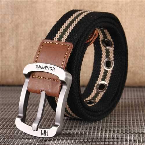 Men's Buckle Canvas Woven Belt Sport Jeans Waistband