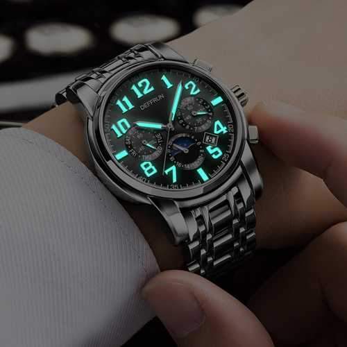DEFFRUN DM0004 Calendar Steel Automatic Mechanical Watch