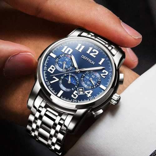 DEFFRUN DM0004 Calendar Steel Automatic Mechanical Watch