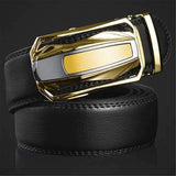 Men Leather Cowskin Automatic Buckle Belt