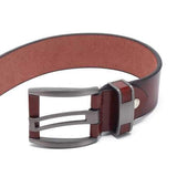 108CM Business Alloy Buckle Leather Belt Plain Waistband