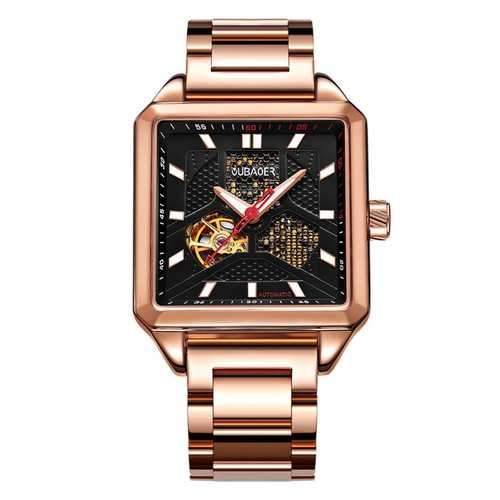OUBAOER OB2003A Square Stainless Automatic Mechanical Watch