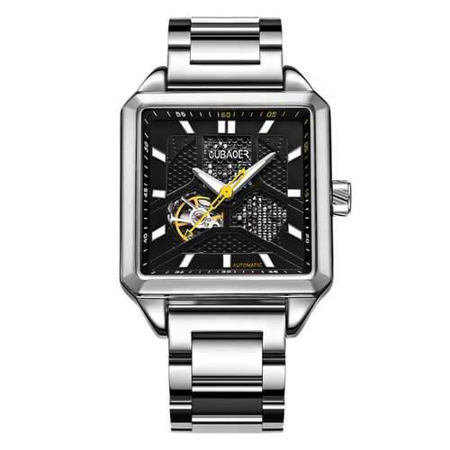 OUBAOER OB2003A Square Stainless Automatic Mechanical Watch