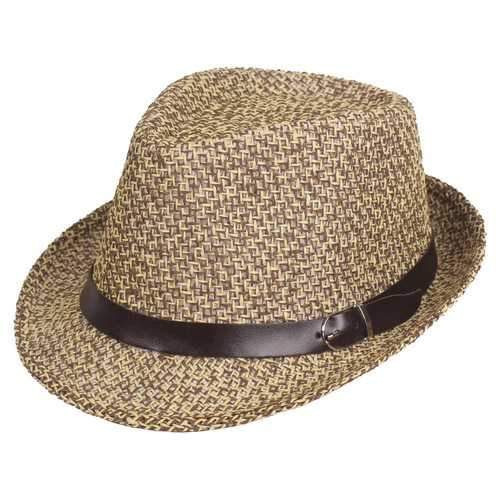 Men Summer Woven Straw Hat Sun Protection Jazz Hat