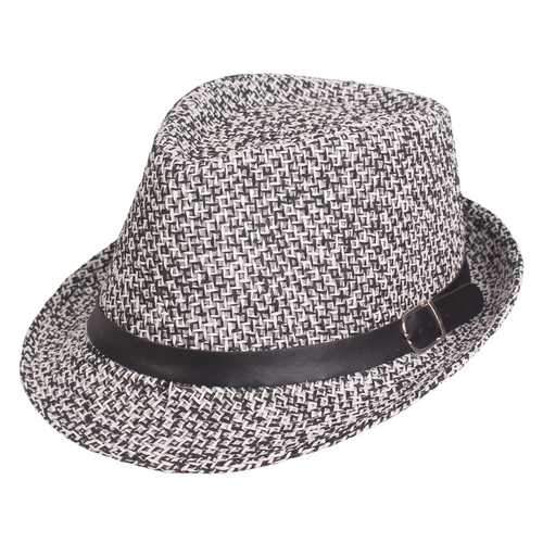 Men Summer Woven Straw Hat Sun Protection Jazz Hat