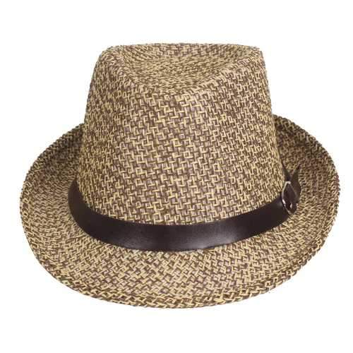 Men Summer Woven Straw Hat Sun Protection Jazz Hat