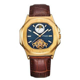 Gold Case Men Watch Moon Phase Automatic Mechanical Watch