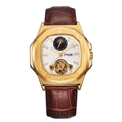 Gold Case Men Watch Moon Phase Automatic Mechanical Watch
