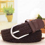 110CM Casual Woven Stretch Braided Elastic Canvas Belt