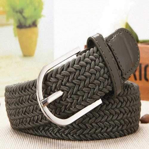 110CM Casual Woven Stretch Braided Elastic Canvas Belt