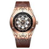TEVISE T821 Leather Strap Automatic Mechanical Watches
