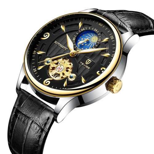TEVISE T820B Casual Moon Phase Automatic Mechanical