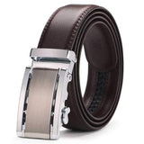 125CM Mens Automatic Buckle Business Two-Layer Leather Belt