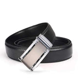 125CM Mens Automatic Buckle Business Two-Layer Leather Belt
