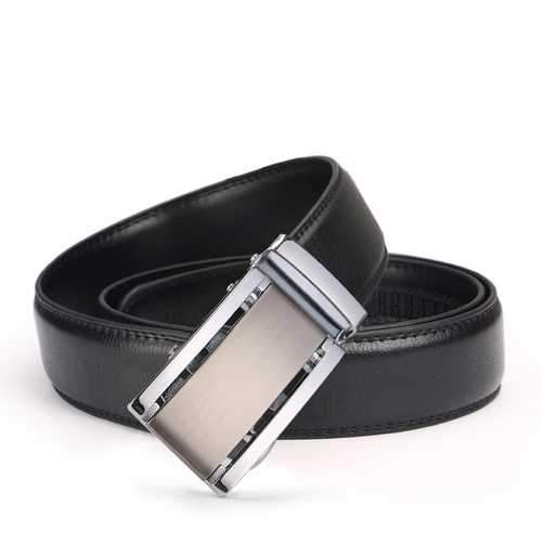 125CM Mens Automatic Buckle Business Two-Layer Leather Belt