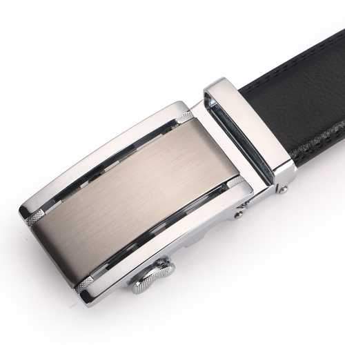 125CM Mens Automatic Buckle Business Two-Layer Leather Belt