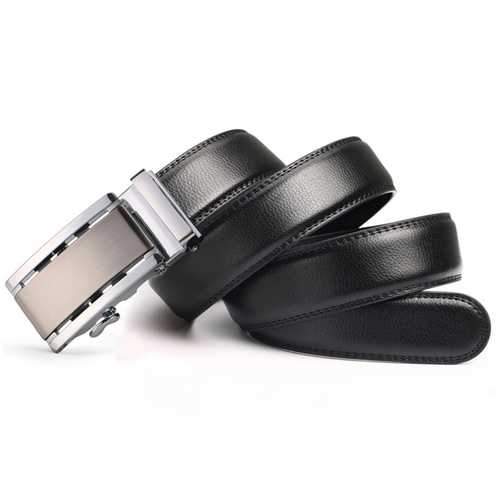 125CM Mens Automatic Buckle Business Two-Layer Leather Belt
