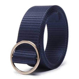 Men Casual Round Buckle Canvas Waist Belt