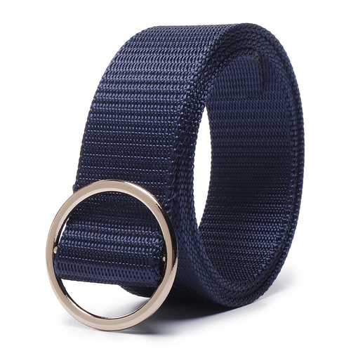 Men Casual Round Buckle Canvas Waist Belt