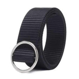 Men Casual Round Buckle Canvas Waist Belt