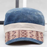 Men Women Washed Denim Military Army Cap