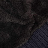 Winter Stripe Coral Fleece Double Layers Beanie Caps