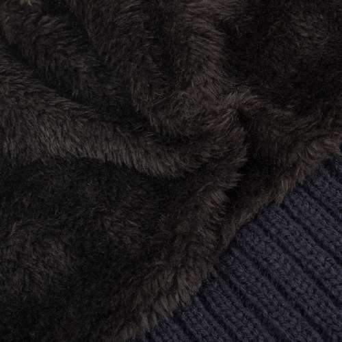 Winter Stripe Coral Fleece Double Layers Beanie Caps