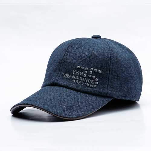 Mens Middle-aged Cotton Letter Embroidered Baseball Cap