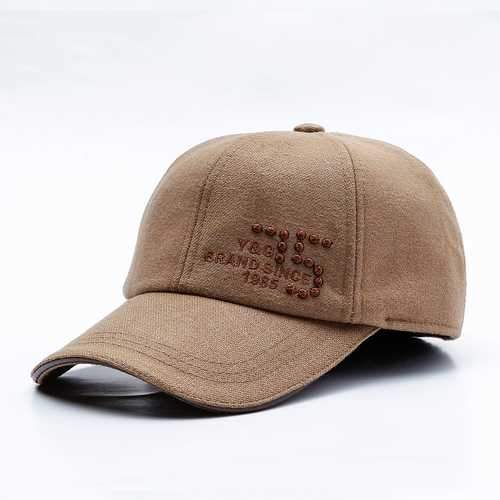 Mens Middle-aged Cotton Letter Embroidered Baseball Cap