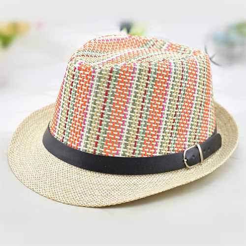 Men And Women Color Vertical Breathable Straw Hat
