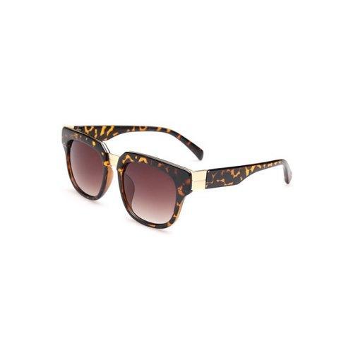 Chic Leopard Pattern Full Frame Sunglasses For Women - Deep Brown