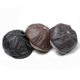 Men Middle-aged Artificial Leather Painter Beret Caps