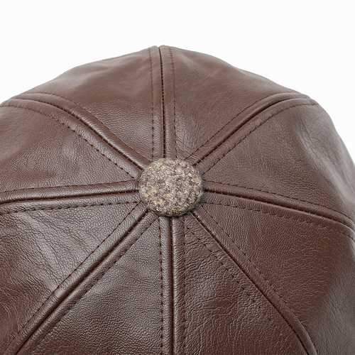 Men Middle-aged Artificial Leather Painter Beret Caps