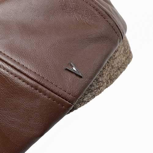 Men Middle-aged Artificial Leather Painter Beret Caps