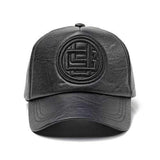 Men Women Earmuffs Artificial Leather Badge Baseball Cap