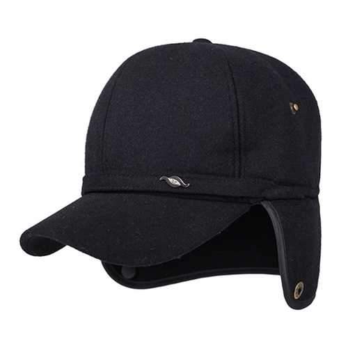 Mens Middle-Aged Cotton Blending Earmuffs Baseball Caps