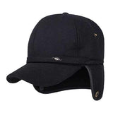 Mens Middle-Aged Cotton Blending Earmuffs Baseball Caps