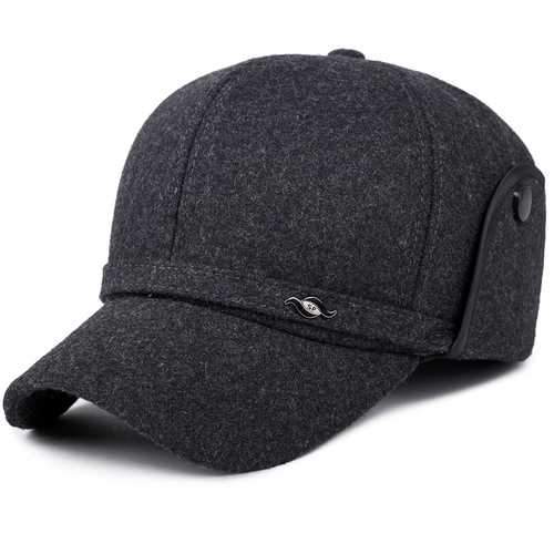 Mens Middle-Aged Cotton Blending Earmuffs Baseball Caps