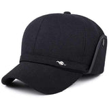 Mens Middle-Aged Cotton Blending Earmuffs Baseball Caps