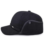 Mens Middle-Aged Cotton Blending Earmuffs Baseball Caps