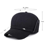Mens Middle-Aged Cotton Blending Earmuffs Baseball Caps